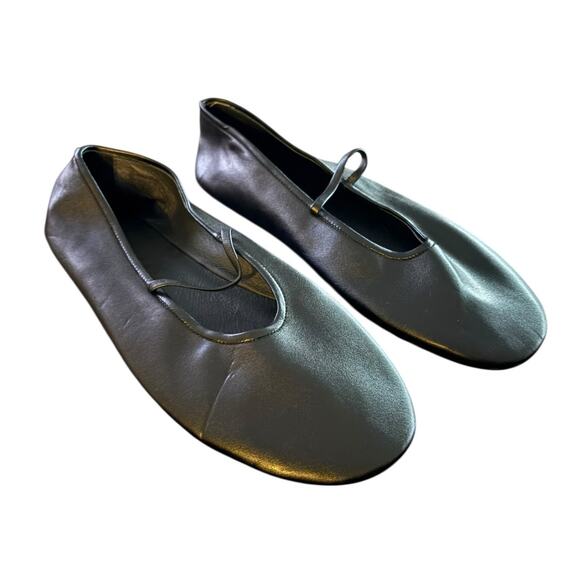 Jeffrey Campbell Dancerina Leather Mary Jane Flats Balletcore Chic Black Sz 8.5 - Picture 5 of 10